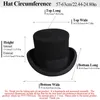 Ull platt man topp hatt mode fedora mångsidig trollkarl mössa gentleman cylinder rem steampunk hatt elegant svart 55575961 240401