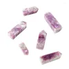 Dekorativa figurer Läkande naturlig kristallpunkt Polerad plommonblomma lila Tourmaline Crystals Tower Energy Reiki Gemstone Obelisk Home