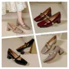 Fashion Spring Summer High Block Heel Slingback Pump Shoes Ladies Luxury Designer Elegant Point Toe Slip