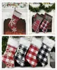 Plaid Christmas Stocking Ornament Tree Tree Pendant Plush Sock Kids Gift Bag Bag Happy New Home Party Decorat4666755