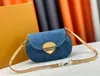 Designer Bag Handbag Premium Pleated Denim One-shoulder Crossbody Bag Canvas Denim Handbag Leather Car stitched purse interchangeable for everyday wear 27cm