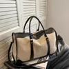 ISKYBOB Femmes Travel Rangement sac à main Vintage Fitness Sac à bagages simples Sac à corps croisé grand sac en cuir PU en nylon 240328