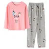 Accueil Vêtements Femme Animal Modèle de vache Pyjamas Ensemble de vêtements de nuit à manches longues Pijama Pyjamas Sleep Femme Sleep Two Piece Loungewear Big Taille