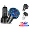 4 Port USB LED Display Car Charger Type C PD 250W snellaadadapter voor Samsung iPhone Note Multi-Port CAR CARG Z1U8