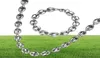 Enorma 11mm breda 60 cm 22 cm tunga män kyla rostfritt stål glänsande silver kaffebönor länk kedja halsband armband smycken set20783509474