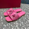 Slippers zomer vrouwelijk luie echt lederen materiaal vierkante kop sandalen hol bovenste comfort foot feel vrouwen thuisschoenen