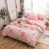 Sängkläder sätter blommor Plant Printed Girl Princess Bed Cover Set Däcke Vuxen Child Sheet Pillow Casts Comporter