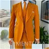 Męskie garnitury Blazers Veet Peet Lapel Formal Prom 3 szt. Groom Tuxedo Niestandardowe Slim Fit 2024 Styl amerykański Kostium Dostawa Odzież Otomn