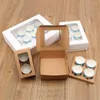 ギフトラップウィンドウカップケーキボックス4 6 6 12カップのケーキ用の白いクリアリムーブルトレイマフィンボックスケーキパッケージ