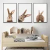 Custom Animal Rabbit Print Family Poster Rabbit Tail Children's Room Wall Art Canvas Painting Wall Picture Baby Room Decoration