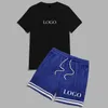 Herren atmungsaktiv und komfortable Sportswear Sommer einfaches Design Baumwoll-T-Shirt Mesh Fitness Shorts Set Set