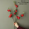 Decorative Flowers Artificial Flower Pomegranate Branch For Home Decor Fake Plants Red Berry Garden Accessories Christmas Decoration