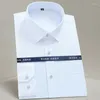 Men's Dress Shirts 2024 Men Button Down Smart Casual Long Sleeve Shirt Style Stretch Fashion Solid Plain Black White