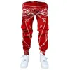 Men's Pants Stylish Paisley Joggers With Multiple Pockets - Comfortable Fit For Sports And Casual Wear