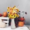 Flores decorativas 2 PCs Pumpkin Flower Branch Dening Decor Decor