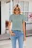Women's T Shirts Spring/Summer Lace Collar Bubble Sleeves Loose Folded T-shirt For Women