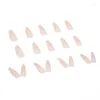 Faux Nails Fashion Beauty Tools Simple et réutilisable 24pcs long ballet faux Gold Imprime