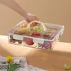 Placas Snackle Box Snack Organizer com manipulação de armazenamento quadrado transparente 6 bandeja de compartimento Platters portáteis para a festa