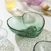 Bowls European Style Irregular Grain Glass Salad Bowl Home Fruit Heart Shaped Couple Plate Transparent Cake Snack