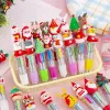 Długopisy 20pcs/partia świąteczne silikonowe pióro Pen 4 kolorystyka szkolna mody Kawaii Pens
