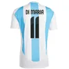 Camisetas Argentina Soccer Maglie Kit Kit 2024 Copa America 3 STAR 2025 National Team Cup 24/25 Home Away Men Football Shirt Train Di Maria Lautaro Martinez 4xl