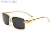 Neue Modesport -Sonnenbrille für Frauen Herren Gafas Full Randless Black Clear Objektiv mit Leopard Gold Metal Legs Buffalo Horn Brille 6509897