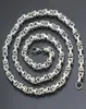 Chaîne masculine 4 mm 5 mm Tone en argent 316 en acier inoxydable Collier de liaison byzantine Chain5443459