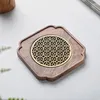 Tea Trays Black Walnut Plum Blossom Pot Holder Insulation Solid Wood Cup Creative Set Accessories