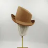 High Top Gentleman Derby Hat Fedora Hat Mens and Womens Gentleman Colorful Bevel Top Hat Felt Magic Hat President Hat 240401