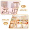 3 PCS Sillas de heces silla de casa de muñecas para juguetes mini sillas de madera decoraciones de muebles pequeños figuras en miniatura