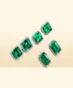 Choucong Stunninjg Jewelry de mode simple 925 STERLING Silver Princess Cut Emerald CZ Diamond Gemstones Femme Mariage Stud Earring6751255