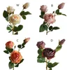 Dekorativa blommor d0ad vintage liten ros konstgjord blommor dekoration enstaka stam falska rosor fest bröllopspografi rekvisita
