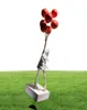 Lüks balon kız heykelleri banksy uçan balonlar kız sanat heykel reçine zanaat ev dekorasyonu Noel hediyesi 57cm1362599