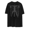 Skeleton Print T-shirt for Men Washed Distressed Short-sleeve Tshirt Dark Casual Half Sleeve Cotton Streetwear Mens Clothes Top