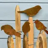 Decorative Figurines Household Garden Fence Decoration 4 Pcs Metal Bird Ornament Iron Craft Shaped Art Silhouette Sculpture Home Decor