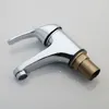 バスルームシンク蛇口yanksmart Chrome Polied Basin Faucet Deckマウントシングルハンドルホールコールドウォーターミキサー