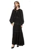 Sıradan elbiseler bahar moda tasarımcısı bej vintage parti elbise kadınlar o boyun uzun kollu frenulum yüksek bel ince a-line