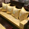 Oreiller grand chinois traditionnel fleur jaune clair brodered couvercle arrière couvercle de la taille florale canapé en bois