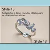 Smyckesinställningar 9 Styles DIY Pearl Rings Accessories S925 Sier Gem Ring for Women Justerbar tom mode Drop Delivery Dhgarden Dhydn