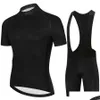 Cykeltröja sätter Black Team Men Set Maillot Ropa Ciclismo MTB Suit Summer Racing Cykelkläder Bicycle Wear 230603 Drop Leverans SP OTWI4