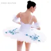 Scen Wear White Practice och Pre-Professional Ballet Dance Costume Pancake Tutu For Girls Women Ballerina Dresses Bll011a