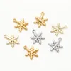 10st/parti 14k 18k Guldpläterad mässing Daisy Snow Pendants Skalform Armband Charm för DIY Jewelryörring Halsband Tillbehör