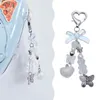 Keychains 1pcs nœud papillon amour coeur cordes perles de téléphone mobile chaîne de téléphones portables