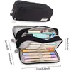 Bolsas de armazenamento Caixa de lápis de bolsa de caneta Fabric elegante e prático Oxford com vários compartimentos