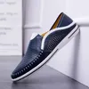 Sapatos casuais Summer Penny Moment Men Men clássico de couro genuíno deslizamento de apartamentos masculinos que dirigem o homem mocassins masculino