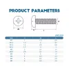 Howsheng 10-200pcs cruzar a cabeça redonda parafuso da máquina M1.2 m1.4 m2 m3 m4 m5 preto banhado Phillips para computador para computador