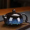 Керамический чайный горшок и чашки чайная программа кунг -фу чай для чая Jun Kiln Измените чайник и чайную чашку аллювиальную золотую китайскую чашку чая