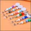 Key Rings Sile Bead Retractable Badge Reel Bpa Colorf Teething Chains Id Holder Belt Clip Jewelry Gift Drop Delivery Dh1Jx