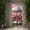 Japanska Noren Split Door Curtain Sakura Mount Fuji Bridge Tower Landscape Doorway Curtain för köksingång Halvgardin