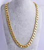 2021 New 10MM Dia Yellow Solid Gold Filled Cuban Chain Necklace Thick Mens Jewelry Womens Cool for dad boyfriend birthday gift8054726